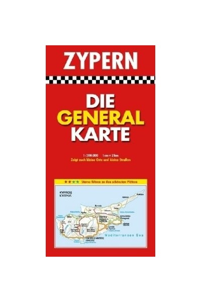 ZYPERN DIE GENERAL KARTE 1: 200 000 - 1 cm = 2 km.